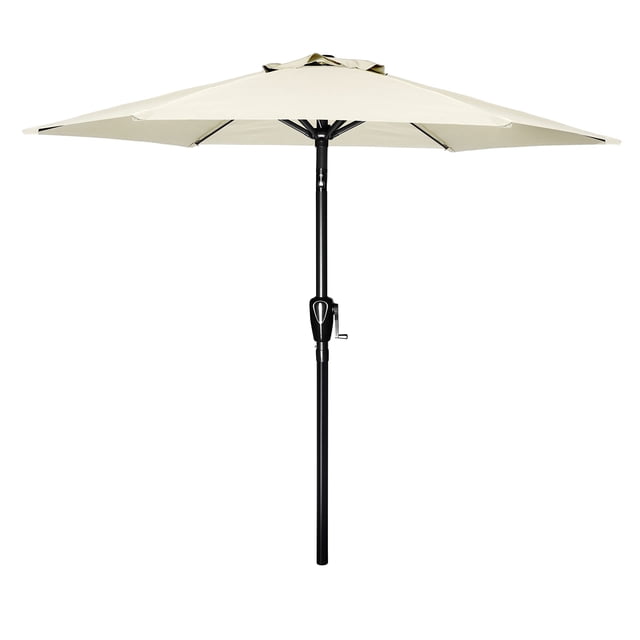 Sombrilla de patio Simple Deluxe de 2,7 m para exteriores con inclinación y manivela Crea