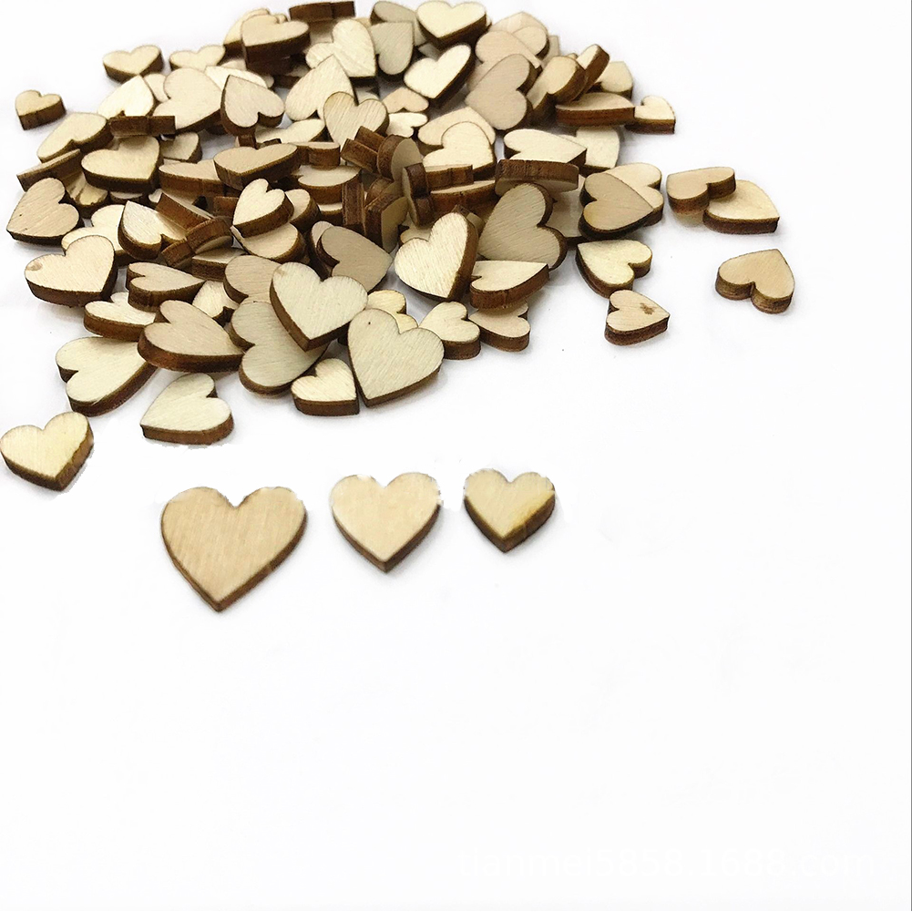 Yesfashion 400 Pcs Love-shaped Wood Slices 6mm 8mm 10mm 12mm Mixed Handmade  Diy Peach Heart Shapes Wood Pieces For Home Party Ornaments