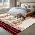 thumbnail image 5 of Easter Bunny Eggs 5'x8' Area Rug for Living Room, Spring Flowers Rabbits Retro Red Black Plaid Washable Non-Slip Rugs for Bedroom Nursery Dining Room, Low-Pile Kitchen Carpet Large Entryway Rugs, 5 of 9