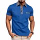 thumbnail image 2 of Ceisia Men's Slim Fit Short Sleeve Turndown Collar Shirt with Gingham Contrast Trim and Chest Pocket Blue S Gifts, 2 of 8