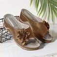 thumbnail image 4 of BONIXOOM Slippers For Women Indoor And Outdoor Clearance Slip-On Platform V-Day Casual Summer Shoes For Women Brown Size 9, 4 of 4