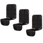 Diono Ultra Mat 3-Pack Complete Back Seat Upholstery Protection from Car Seats, Black