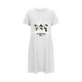 thumbnail image 2 of Somuwie Large size short Halloween women's nightdress with chest print round neck short sleeves short nightdress, 2 of 5