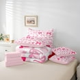 thumbnail image 5 of Manfei Girly Pink Ribbon Bedding Comforter Set 7pcs for Girls, Cute Buffalo Plaid Queen Bedding Sets, Princess Style Reversible Queen Sheet Sets, Super Cozy Room Decor, 5 of 7