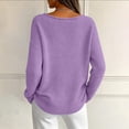 thumbnail image 5 of Qivvo Women's Knit Tunic Tops for Leggings Long Sleeve V Neck Pullover Sweater Curved Hem Shirts Trendy Clothes(Purple,3X-Large), 5 of 8