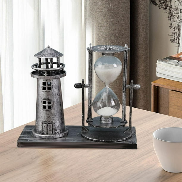 Reloj de arena moderno Accesorios de decoracion de reloj de arena Artesania Torre de resina Estilo vintage Temporizador de arena para gabinete de mesa Fernando reloj de arena de la torre
