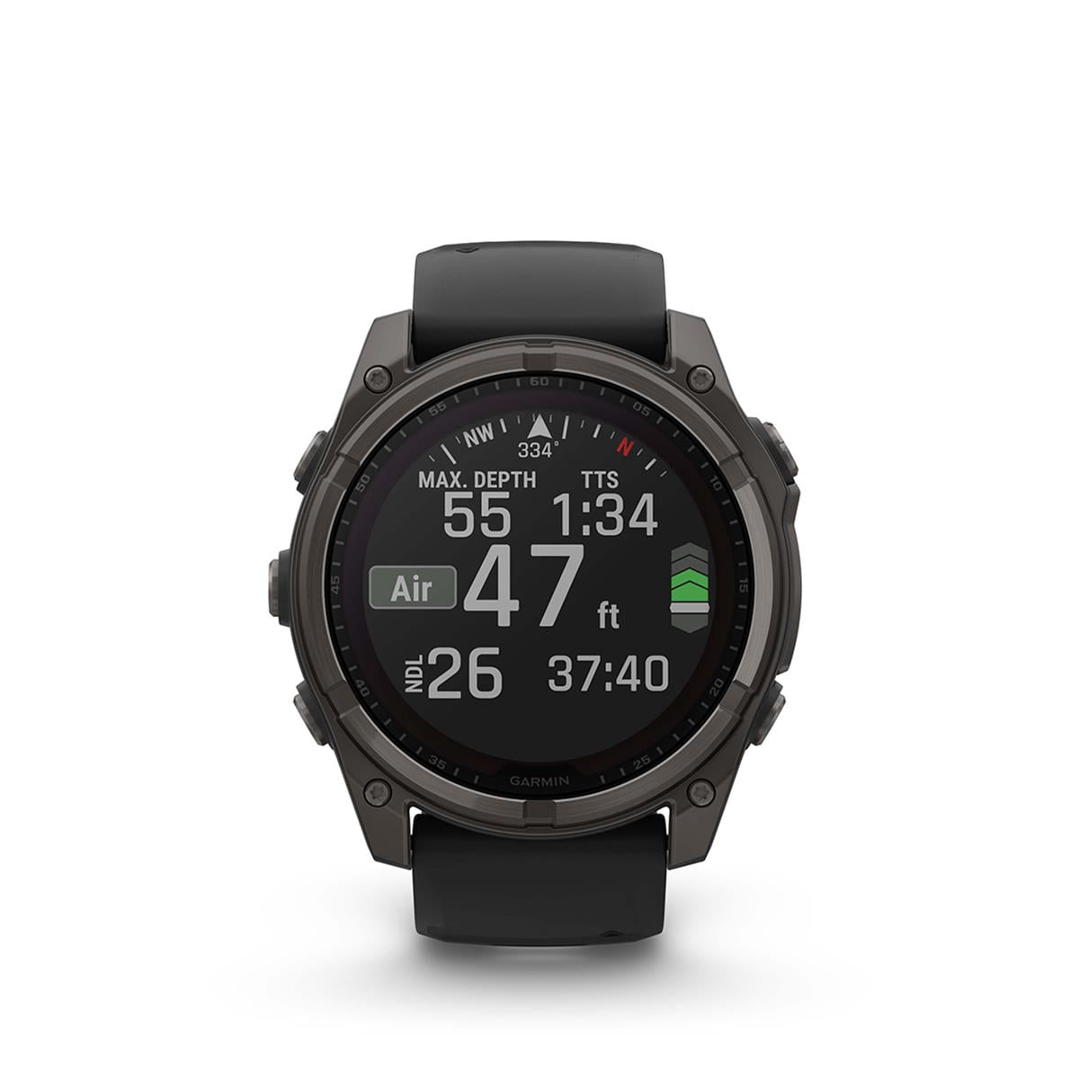 Garmin fenix® 8 47 mm, Solar Sapphire, Carbon Gray DLC Titanium with Black/Pebble Gray