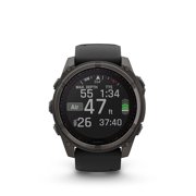 Garmin fenix® 8 47 mm, Solar Sapphire, Carbon Gray DLC Titanium with Black/Pebble Gray