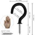 thumbnail image 4 of 20Pcs 1-1/2 Inch Cup Hooks Ceiling Hooks, Plastic-Covered Metal Screw-in Hooks, Black, 4 of 5