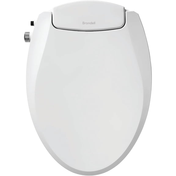 Brondell Bidet Swash CL150 Toilet Seat Non-Electric Swash Ecoseat, Fits Elongated Toilets, White - Dual Nozzle System, Ambient Water Temperature - Bidet with Easy Installation