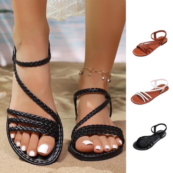 Reef Sandals Women Women's Fashion Casual Summer Style Solid Color Sand Thick Bottom-Strap -Open Toe Beach Sandals Brown 38