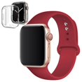 thumbnail image 1 of ALMNVO Silicone Band for Apple Watch Bands 40mm with Silicone Case,Clear Screen Protector Cover with iWatch Band Sport Replacement Wristband for Apple Watch Series 6 5 4 SE Strap -Rose Red, 1 of 6