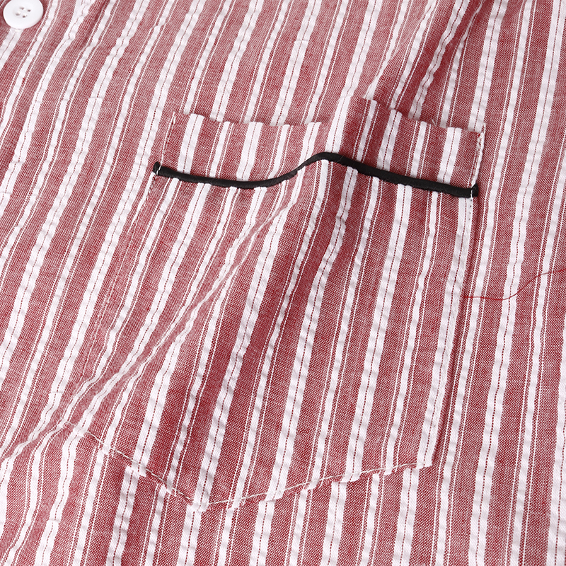 INCERUN Men's Fashion Short Sleeve Striped Bathrobe V Neck Sleepwear ...
