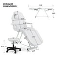 thumbnail image 3 of Adjustable Facial Bed Massage Table Beauty Salon Spa Equipment with Free Tattoo Stool(White), 3 of 18