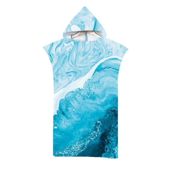 Adult Hooded Bath Towel Microfiber Cape Beach Quick Drying Bathrobe for Sea Beach Pool Spa Gym Sauna Soft Absorbent One Size
