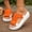 Orange, variant on Chunky Knitted Sandals For Women Soft Breathable, Candy Platform Heels Colorful Summer Style, Patchwork Beach Slides Non Slip Comfort, Lightweight Open Toe Holiday Vacation Flats