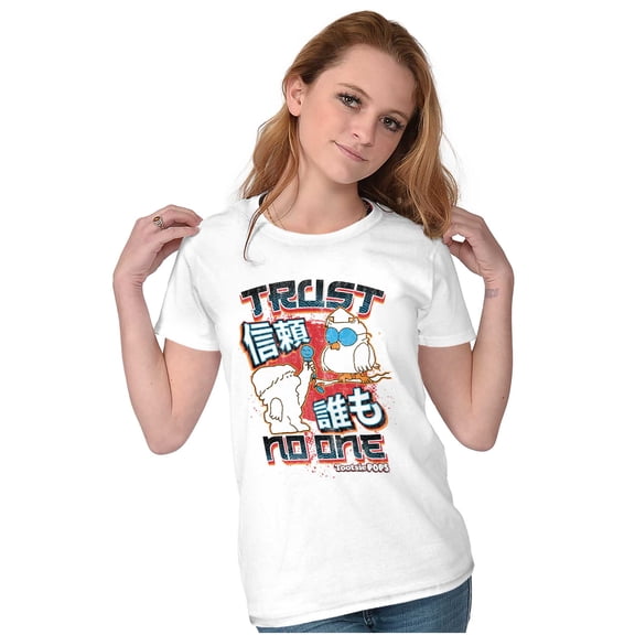Tootsie Pop Mr Owl Kanji Trust No One Womens Slim Fit Graphic Tee Brisco Brands S
