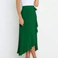 thumbnail image 3 of AherBiu Summer Skirts for Women High Waisted Wrap-Tie Ruffle Slit Boho Beach Skirt Ankle Length, 3 of 7