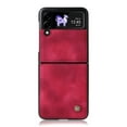 thumbnail image 3 of Compatible with Samsung Galaxy Z Flip 3 Case, Retro Anti-Drop Durable PU Leather Women Girls Men All Inclusive Reinforced Corners Case for Samsung Galaxy Z Flip 3 5G 2021, Red, 3 of 11