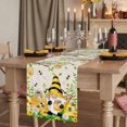 thumbnail image 2 of Table Runners 72 Inches Long Dress Scarves, Yellow Daisy Gnomes Farmhouse Kitchen Table Runner, Coffee Tablerunners, Pastoral Bees Floral Botanical Beige 14x72 Inch, 2 of 9