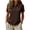 Z41 Brown, variant on Linen Shirts for Women V Neck Short Sleeve Collared Blouses Lightweight Casual Loose Fit Summer Tops Blue,S