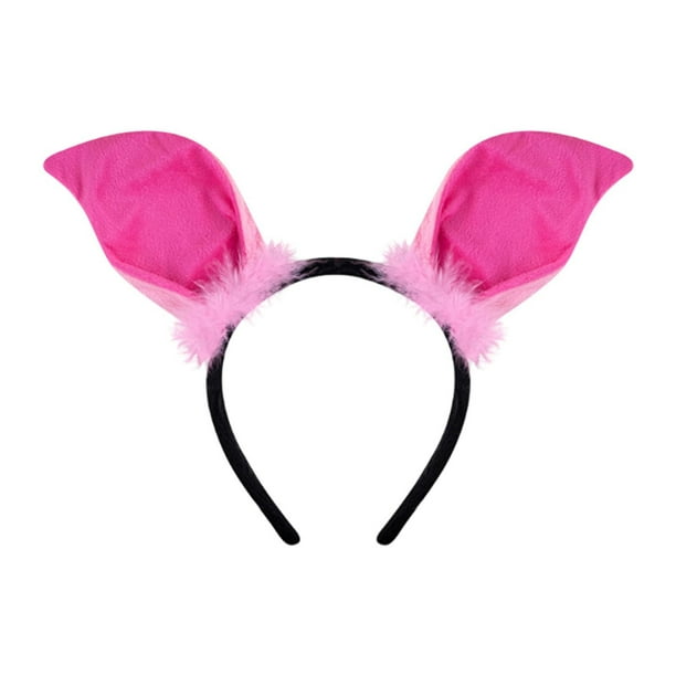 Diadema con orejas de cerdo, cómoda y elegante, accesorio para disfraz. Rosa