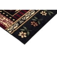 thumbnail image 5 of Lodge, Cabin Nature and Animals Area Rug - Geometric Cabin Area Rug - Abstract,Black/Green/Red-Rooster/Flower, 5 of 9