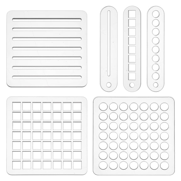 6 Styles Journaling Stencils Reusable Acrylic Template Mini Calendar Square Stencil Set for Dotted Journals Planner Accessories Scrapbooking Habit Tracker DIY