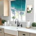 thumbnail image 5 of Dark Teal Beach Balloon Curtains for Windows, Bedroom Curtains 54 Inch Length, Summer Sea Waves Coastal Nautical Tie Up Curtains Panels Thermal Insulated Bathroom Curtains Window 42"x54", 5 of 8