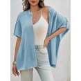 thumbnail image 4 of Women Oversized Cardigan Sweaters Short Sleeve Button Down Casual Lightweight Loose Knit Cardigans, 4 of 5