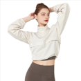 thumbnail image 3 of Chaqueta Deportiva con Cremallera para Mujer, Cuello Alto, Resistente Al Viento, Protección Solar, para Hacer Ejercicio Al Aire Libre. Crema S, 3 of 9