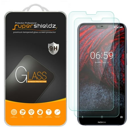 [2-Pack] Supershieldz for Nokia X6 (2018) Tempered Glass Screen Protector, Anti-Scratch, Anti-Fingerprint, Bubble Free