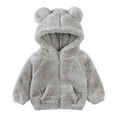 thumbnail image 3 of Godderr Toddler Boys Girls Ears Hooded Cotton Coats Jacket,Long Sleeve Hoodie Winter Coats Jacket,Zipper Cotton Jacket for Kids 9M-6Y, 3 of 6
