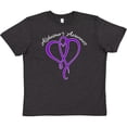 thumbnail image 3 of Inktastic Alzheimer's Awareness Purple Ribbon Heart Youth T-Shirt, 3 of 5