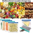 thumbnail image 3 of Reusable Freezer Bag, Reusable Ziplock Bags Prevent Leaks - For Fruits, Meat, Milk, Vegetables and Travel Family Organization Bag (7 Pieces), 3 of 6