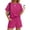 Hot Pink, variant on Bbyeadc 2 Piece Sets for Women Round Neck Short Sleeve T-Shirt and Drawstring Pants Casual Solid Color Summer Clothing with Pockets,Gray(XXL)