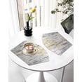 thumbnail image 2 of Golden Grey Tree Round Placemats Set of 6, Oil Painting Forest Abstract Art Placemats for Round Dining Table Shape Wedge Placemats for Outdoor Indoor Wipeable Clean Table Place Mats, 2 of 7
