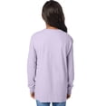 thumbnail image 3 of Hanes Kids' Garment Dyed Long Sleeve T-Shirt Future Lavender XL, 3 of 8