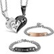 thumbnail image 1 of 4 piezas Juego de pulseras y collares para parejas a juego para mujeres y hombres Collar con colgante de corazón Pulseras para él y para ella Regalo para parejas, 1 of 3