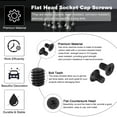 thumbnail image 3 of #6-32 x 1/4 Inch Flat Head Socket Cap Screws Hex Drive Machine Screws with Hex Spanner 20 Pcs, 3 of 7