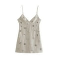 thumbnail image 1 of Minivestido de fiesta, vestido de verano, falda con tirantes, corte bajo, Y2K, sin mangas, ajustado, corto Beige, 1 of 9