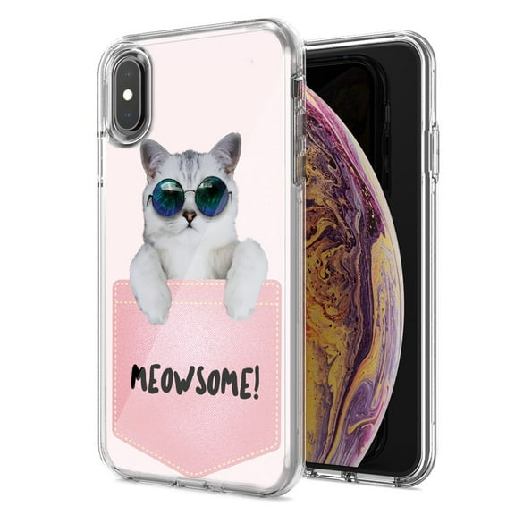 MUNDAZE For Apple Iphone Xr Meowsome Cat Design Double Layer Phone Case Cover