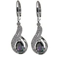 thumbnail image 4 of UDIYO Fashion Women Faux Topaz Shiny Rhinestone Water Drop Leaverback Earrings Gift, 4 of 6