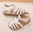 thumbnail image 4 of KPOPLK Toddler Girl Sandals Wide Toe Box Mary Jane Dress Shoes for Party School Uniform Summer Flower Girls Shoes Size 5.5,Beige, 4 of 6