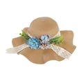 thumbnail image 3 of Sombrero de paja DIY con flores artificiales, transpirable, para uso doméstico, para niñas, vacaciones, manualidades, para exteriores, a moda, Estilo G, 3 of 9