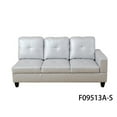 thumbnail image 5 of Hommoo 4-Seat Semi Semi PU Synthetic Leather Sectional Sofa Sets, L Shaped Sectional Couches and Sofas, Modern Living Room Furniture Sets, 17.5'' Back Height, Powder(No Ottoman), 5 of 7
