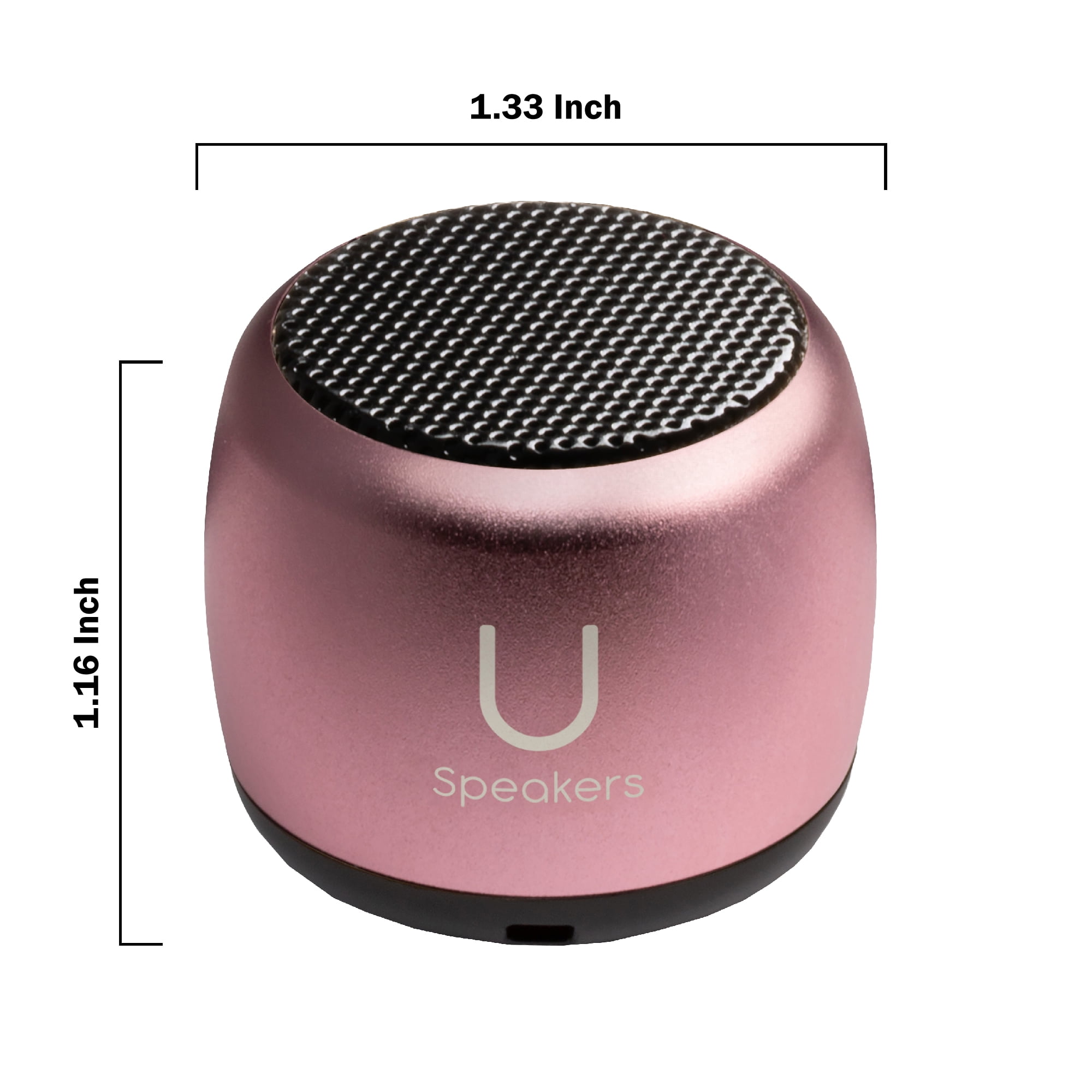 Fashionit U Speakers Micro Bluetooth Computer Speaker 2-Pack Bundle with Matching Speaker, Built-In Mic & Selfie Remote Control, for Workspace, Desktop, Laptop, Mobile, Tablet, PC - Pink