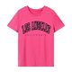 thumbnail image 1 of Camiseta para mujer de verano con cuello redondo para oficina, uso diario, viaje de vacaciones Rosa Rosa, 1 of 7