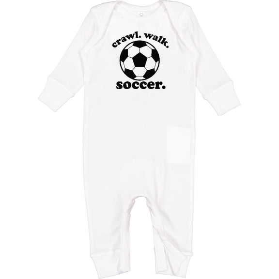 Inktastic Crawl Walk Soccer Baby Sports Baby Romper Coveralls