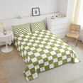 thumbnail image 4 of Erosebridal Aesthetic Checkered Quilt Set King White Light Green Checkerboard Grid Bedding Set,Geometric Buffalo Plaid Comforter Set Gingham Bed Set Modern Room Decor, 4 of 8